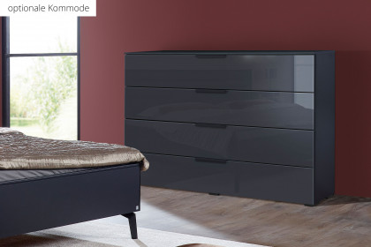 Scale-Sleep von Rauch Black - Bett mit Polsterkopfteil schwarz