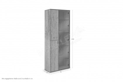 Assini von MCA - Kombi-Vitrine mit Hirnholzblöcken