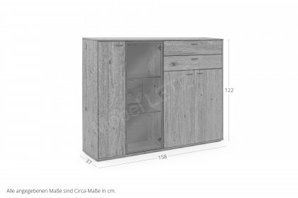 Assini von MCA - Highboard Ast-/ Balkeneiche in Wildeiche geölt