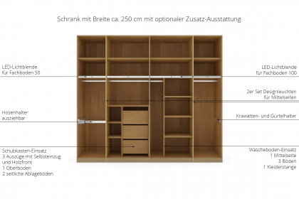 Cremona von Wiemann - Dreh-Falttürenschrank Graphitglas - Kernholz-Furnier
