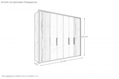 Cremona von Wiemann - Dreh-Falttürenschrank Graphitglas - Kernholz-Furnier
