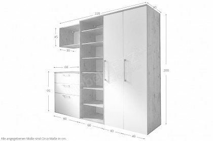 Hanna von Wittenbreder - Mehrzweckschrank in Weiß und Wildeiche