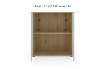 Cremona von Wiemann - Türenkommode Glas graphit - Bianco-Eiche