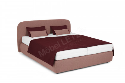 Elva von RUF Betten - Boxspringbett in Komforthöhe 180 rot-braun