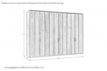 Incasa Premium von Decker - Kleiderschrank mit Vollflächentüren Wildeiche