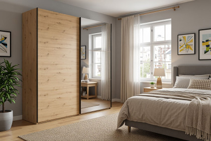 Palermo von Wimex - Schwebetürenschrank Artisan-Eiche mit Spiegel