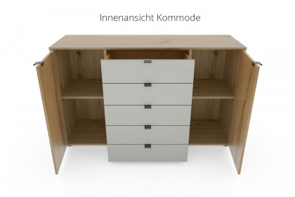 Cremona von Wiemann - Sideboard Glas champagner - Bianco-Eiche