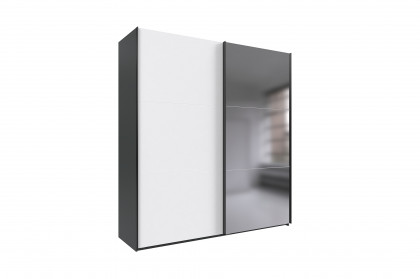 Palermo von Wimex - Kleiderschrank grafit/ weiß mit Spiegel
