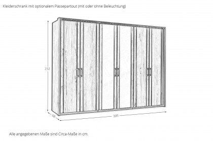 Incasa Premium von Decker - Schrank mit 6 Profiltüren - mittig Spiegel