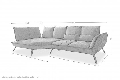 Apex Plus von Poco - Sofaecke links kupfer