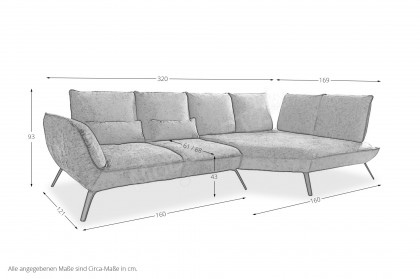 Apex Plus von Poco - Sofaecke rechts kupfer