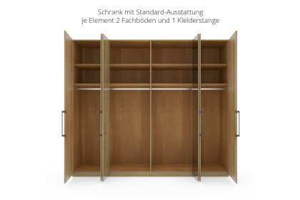 Cremona von Wiemann - Schlafzimmer Glas champagner - Kernholz furniert