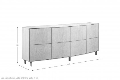 #414 Sideboard von Skovby - Sideboard aus Echtholzfurnier, weiß geölt