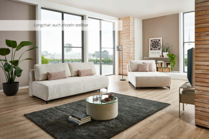 Kingston von Nehl - Schlaf-Ecksofa mit Longchair natur