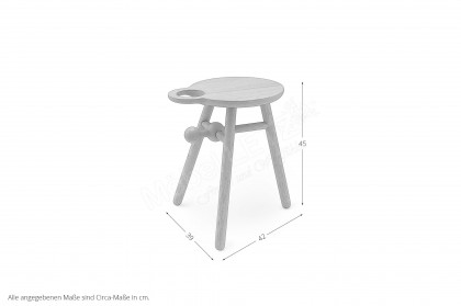 Bottle Stool von Pode - Beistelltisch Eiche bright white