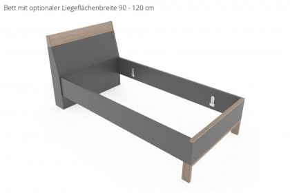Cuneo-sleeping von Disselkamp - Bett 140x200 cm Balkeneiche - basalt