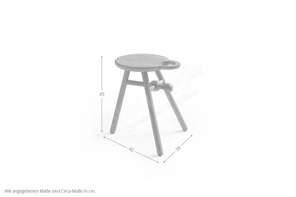 Bottle Stool von Pode - Beistelltisch massive Eiche in White
