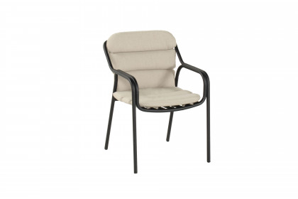 Mivo aus der SCHÖNER WOHNEN-Kollektion - Gartenstuhlset in Beige / Alu schwarz