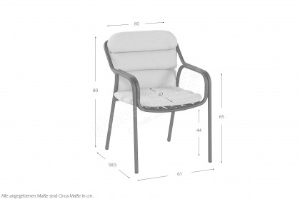 Mivo aus der SCHÖNER WOHNEN-Kollektion - Gartenstuhlset in Beige / Alu schwarz