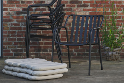 Mivo aus der SCHÖNER WOHNEN-Kollektion - Gartenstuhlset in Beige / Alu schwarz