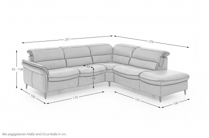 HU-SF25072 von Hukla - Polstersofa rechts graphite-blue
