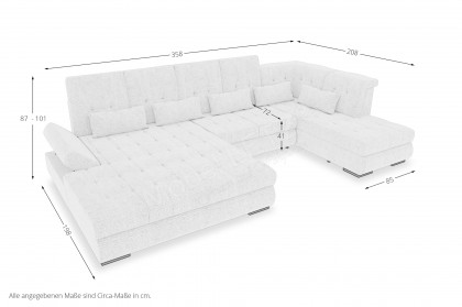 PG-LE-05 von BASTI dein Sofa - XXL-Sofa rechts graphite