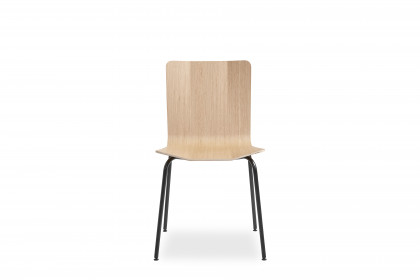 #801 Dining Chair von Skovby - Stuhl Eiche weiß geölt/ Stahl schwarz