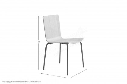 #801 Dining Chair von Skovby - Stuhl Eiche weiß geölt/ Stahl schwarz