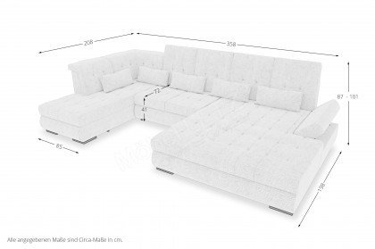 PG-LE-05 von BASTI dein Sofa - Polstersofa Variante links silver