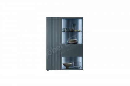 Amaya von SCHÖNER WOHNEN - Highboard in Taubenblau und Rillenstruktur