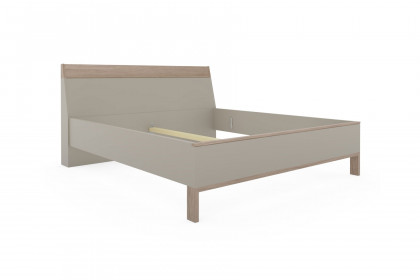 Cuneo-sleeping von Disselkamp - Bett 180x200 cm Eiche-Furnier - Lack taupe