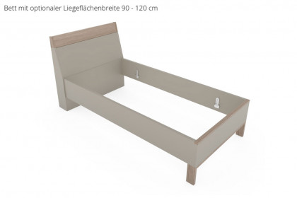 Cuneo-sleeping von Disselkamp - Bett 180x200 cm Eiche-Furnier - Lack taupe