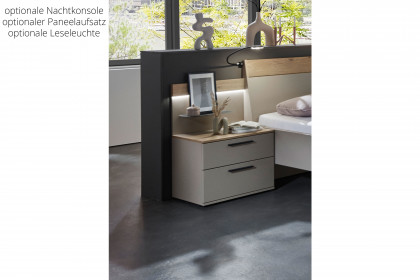 Cuneo-sleeping von Disselkamp - Bett 180x200 cm Eiche-Furnier - Lack taupe