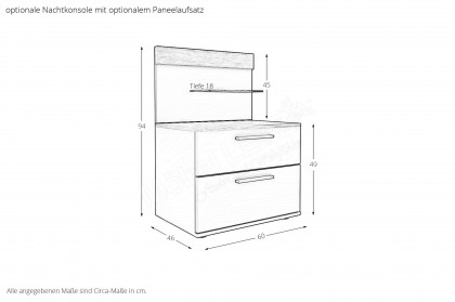 Cuneo-sleeping von Disselkamp - Bett 180x200 cm Eiche-Furnier - Lack taupe