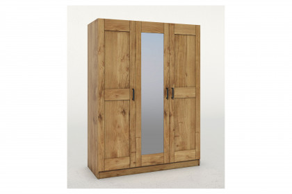 Toni von Elfo Möbel - 3-türiger Schrank mit Spiegel ca. 152 cm breit Wildeiche