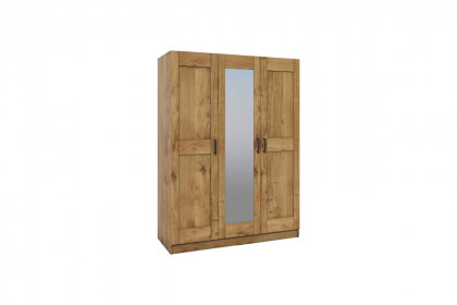 Toni von Elfo Möbel - 3-türiger Schrank mit Spiegel ca. 152 cm breit Wildeiche