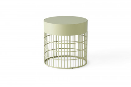 Mesh von Pode - Beistelltisch mit Stahlgestell in Lack elm