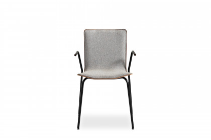 #802 Dining Chair von Skovby - Armlehnenstuhl Stahl schwarz/ Nussbaum lackiert