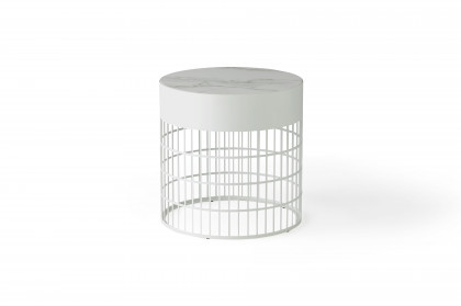 Mesh von Pode - Beistelltisch in Lack white mit Keramikplatte