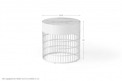 Mesh von Pode - Beistelltisch in Lack white mit Keramikplatte