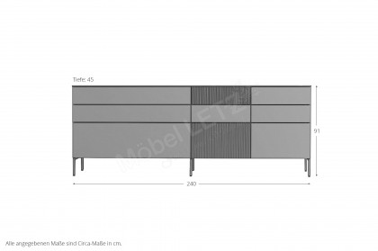 Amaya von SCHÖNER WOHNEN - Sideboard in Taubenblau, lackiert