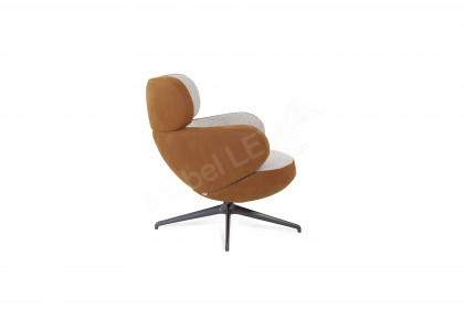 Bibo von Pode - Sessel mit Hocker concrete-cinnamon