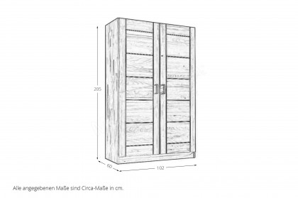 Tollow von Elfo Möbel - Schrank schmal Korpus/ Front Kernbuche massiv geölt