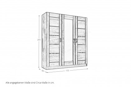 Tollow von Elfo Möbel - Kleiderschrank 3-türig Kernbuche Korpus/ Front massiv