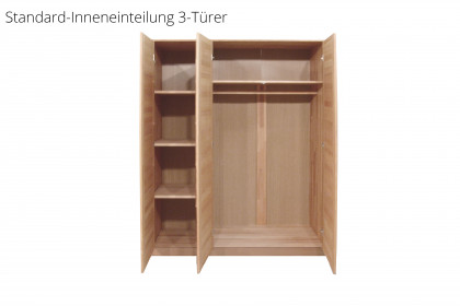 Tollow von Elfo Möbel - Kleiderschrank 3-türig Kernbuche Korpus/ Front massiv