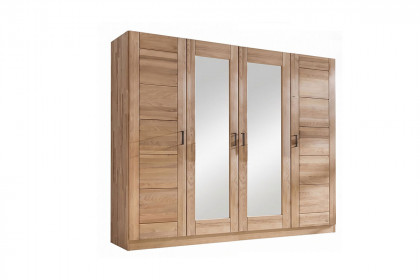Tollow von Elfo Möbel - Schrank ca. 200 cm breit mit Spiegel Kernbuche geölt