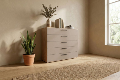 Cuneo-sleeping von Disselkamp - Kommode Eiche-Furnier - Lack taupe