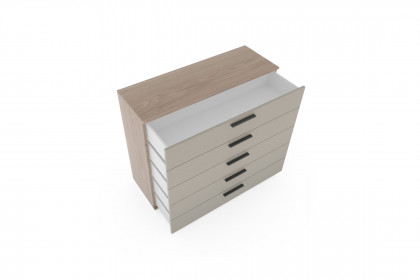 Cuneo-sleeping von Disselkamp - Kommode Eiche-Furnier - Lack taupe
