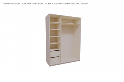 Tom von Elfo Möbel - 3-türiger Kleiderschrank kaschmir mit Spiegel