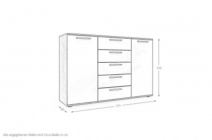 Cuneo-sleeping von Disselkamp - Sideboard Balkeneiche - Lack taupe